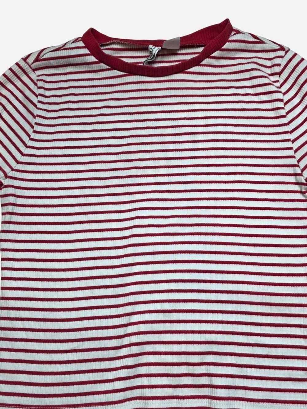 H&M Kids Red and White Striped Short Sleeve Tee